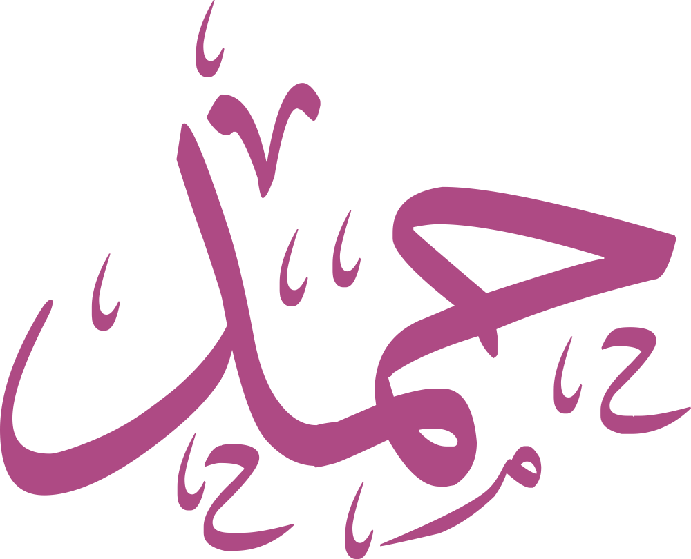 مخطوطة اسم حمد بخط إيكو مزخرف بصيغة PNG شفافة بدون خلفية، تُبرز تجويف الحاء وتماسك الميم مع نهاية الدال الحادة بشكل أنيق.