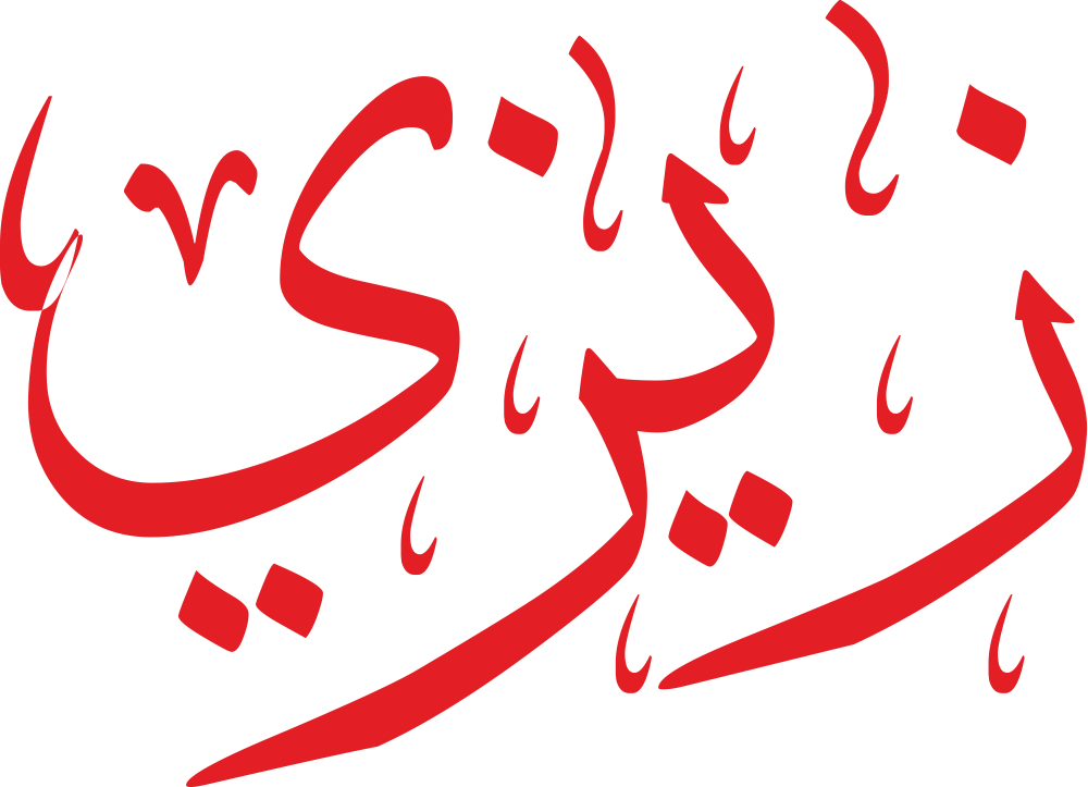 تصميم مخطوطة اسم زيزي بخط إيكو المزخرف (Eco Font) بصيغة PNG شفافة، يبرز تكرار حرفي الزاي والياء بانسيابية تعكس معاني الرقة والأنوثة الحديثة،