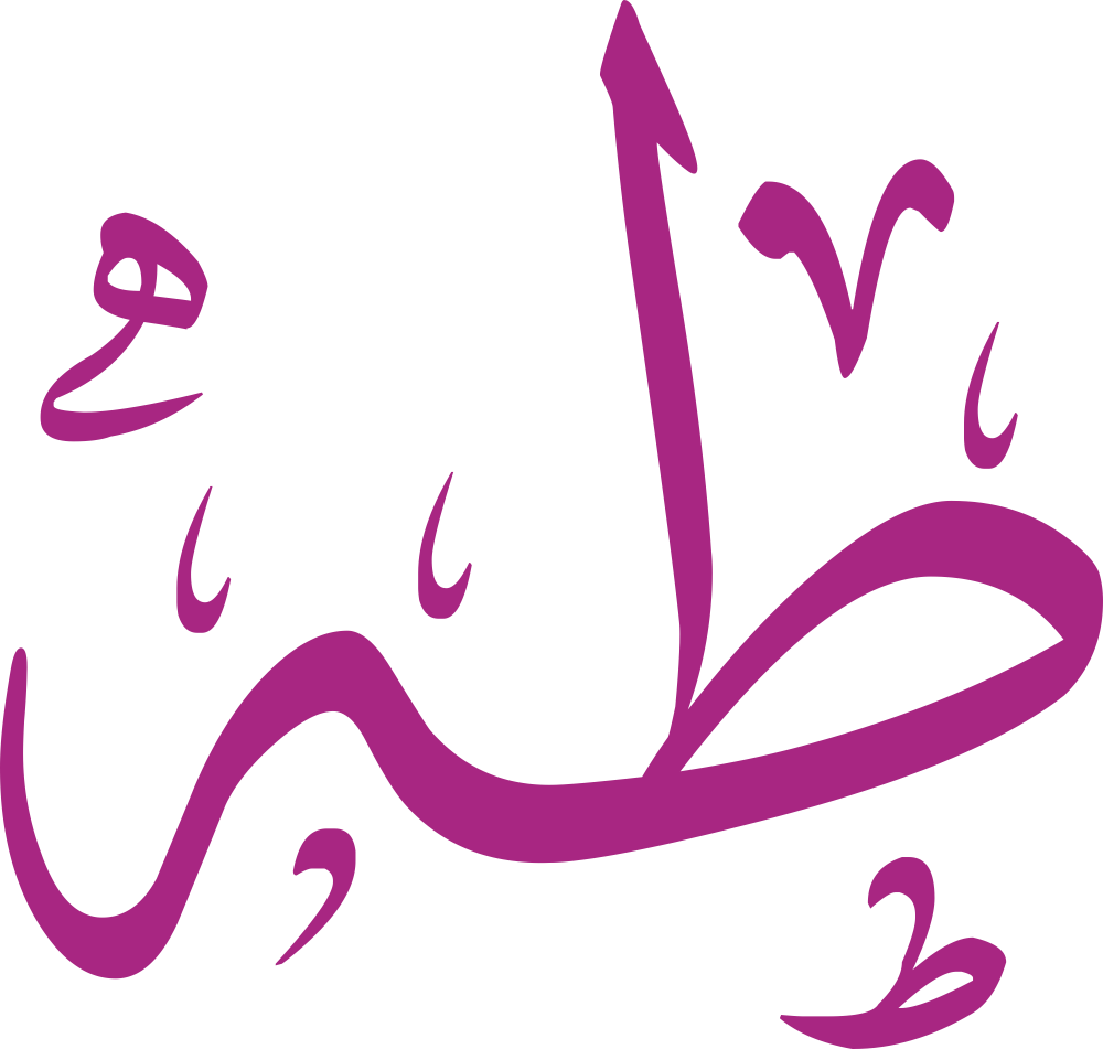 صورة مزخرفة باسم طه بألوان جذابة ورمزية الطهارة والنقاء الروحي