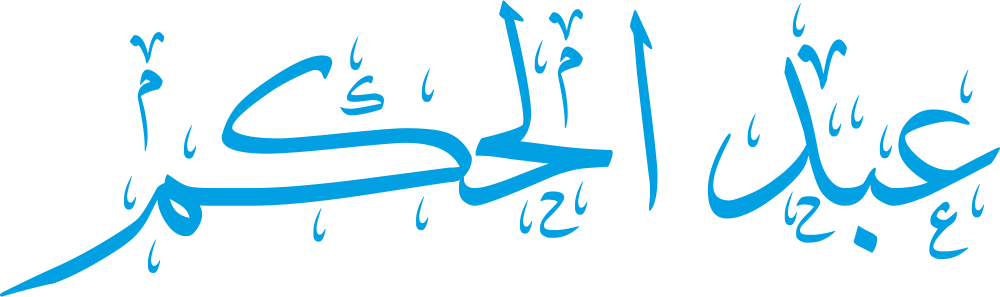 تصميم مخطوطة اسم عبد الحكم بخط إيكو المزخرف (Eco Font) بصيغة PNG شفافة بدون خلفية، يتميز بترابط فني رائع بين الكاف والميم يعكس القوة والأصالة العربية.