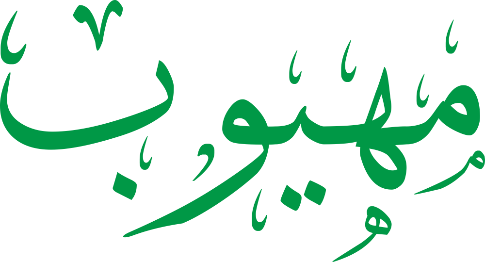 تصميم مخطوطة اسم مهيوب بخط إيكو المزخرف (Eco Font) بصيغة PNG شفافة بدون خلفية، يبرز تماسك حروف الميم والهاء والياء والواو والباء في تكوين يعبّر عن الهيبة والوقار العربي.