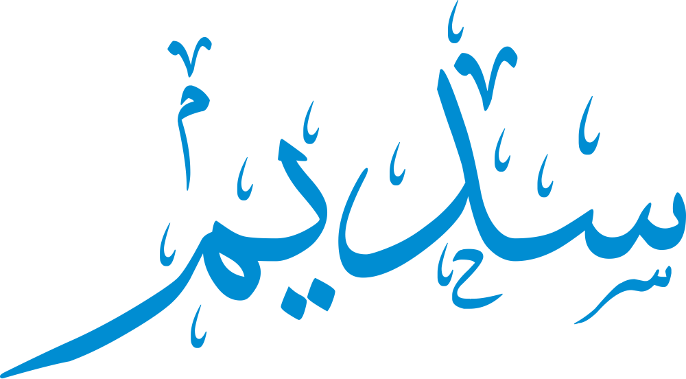 مخطوطة اسم سديم بخط إيكو مزخرف بصيغة PNG شفافة بدون خلفية، تُظهر سينًا بثلاث أسنان متوازنة ودالًا واضحًا مع ياء خفيفة وميم نهائية متماسكة.