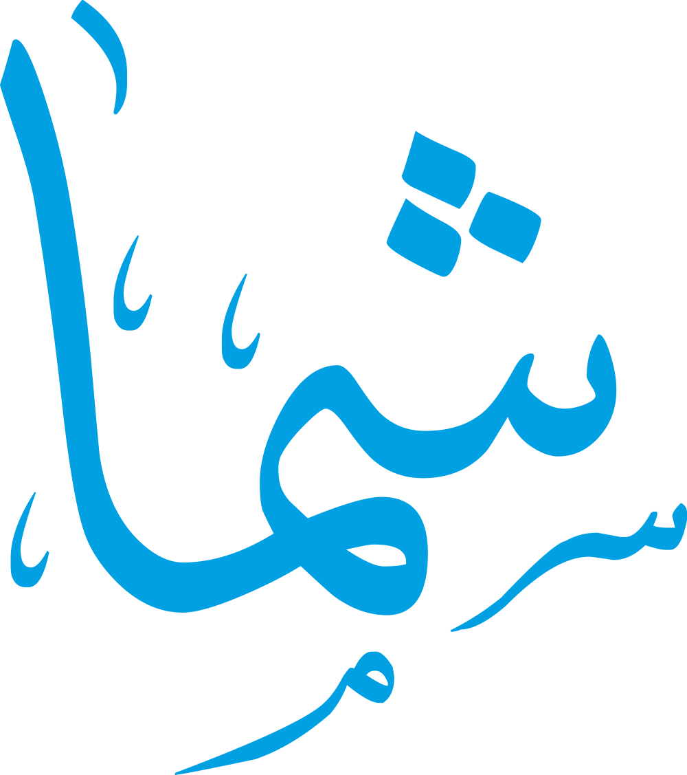 مخطوطة اسم شما بخط إيكو مزخرف بصيغة PNG شفافة بدون خلفية، تُظهر شينًا بنقاط ثلاث متوازنة مع ميم متماسكة وألف خاتمة مستقيمة.